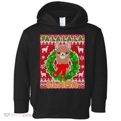 Christmas Fa La La La Llama Ugly Sweater Toddler Hoodie