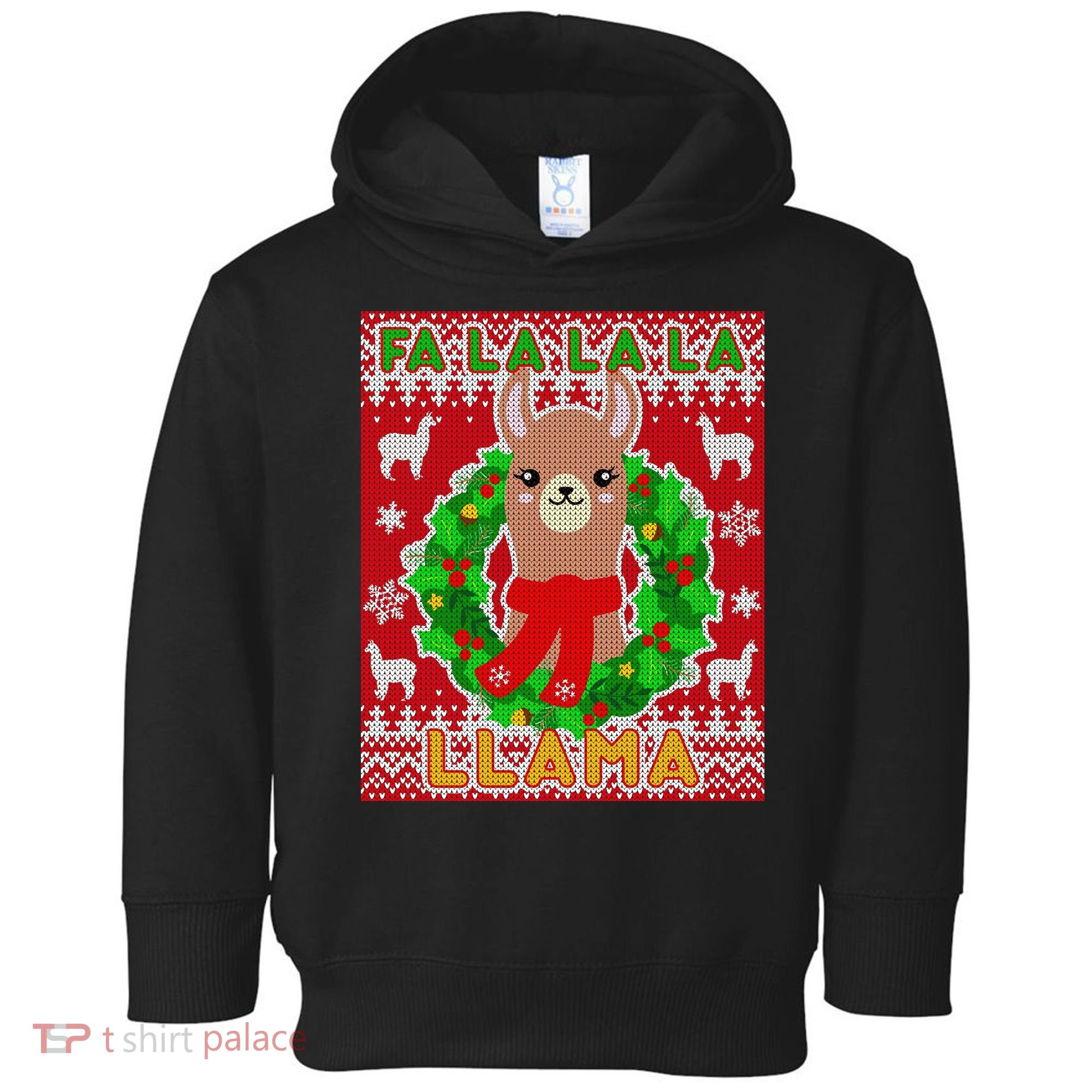 Christmas Fa La La La Llama Ugly Sweater Toddler Hoodie