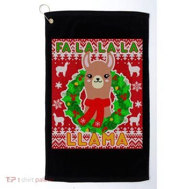 Christmas Fa La La La Llama Ugly Sweater Golf Towel