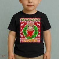 Christmas Fa La La La Llama Ugly Sweater Toddler T-Shirt thumb 2