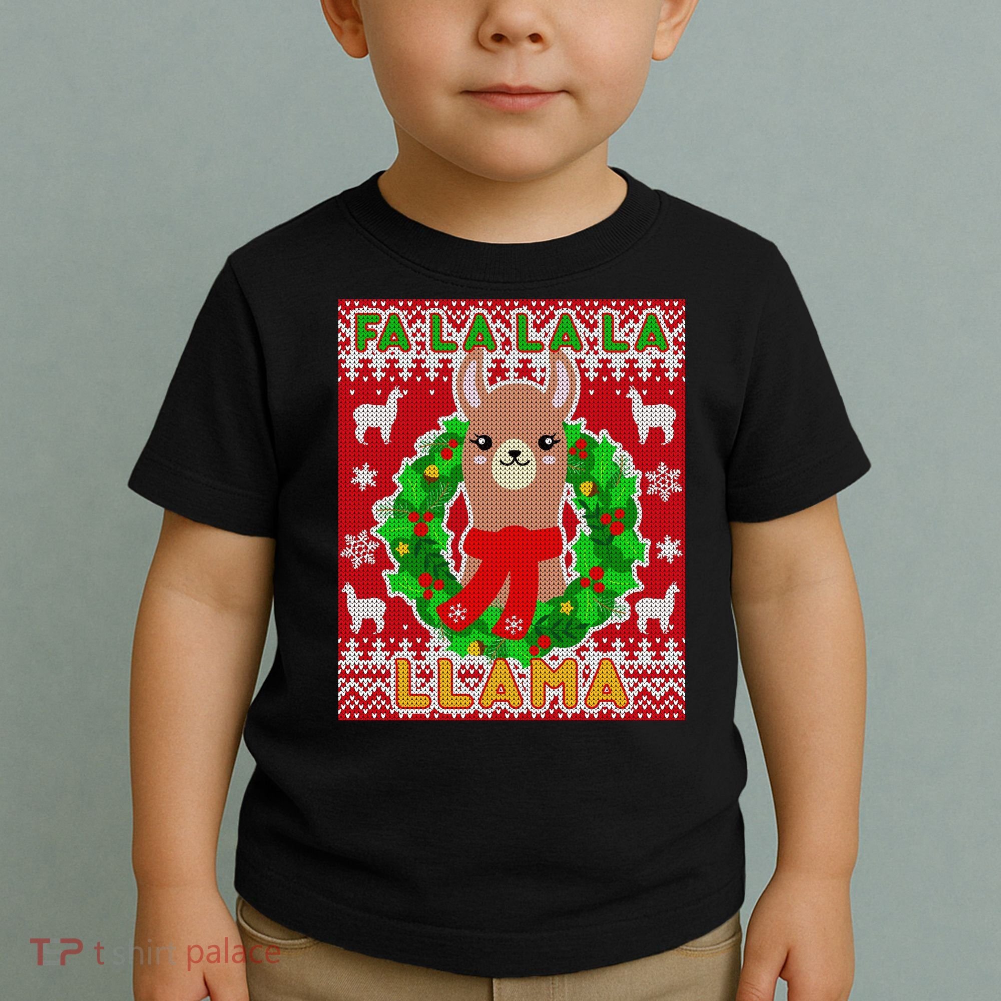 Christmas Fa La La La Llama Ugly Sweater Toddler T-Shirt