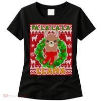 Christmas Fa La La La Llama Ugly Sweater Women's T-Shirt thumb 0