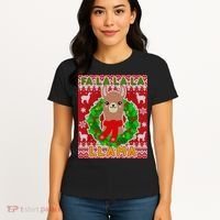 Christmas Fa La La La Llama Ugly Sweater Women's T-Shirt thumb 4