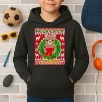 Christmas Fa La La La Llama Ugly Sweater Kids Hoodie thumb 2