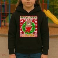 Christmas Fa La La La Llama Ugly Sweater Kids Hoodie thumb 3