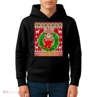 Christmas Fa La La La Llama Ugly Sweater Kids Hoodie thumb 4