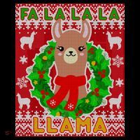 Christmas Fa La La La Llama Ugly Sweater Kids Long Sleeve Shirt thumb 2
