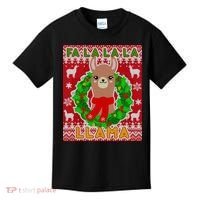 Christmas Fa La La La Llama Ugly Sweater Kids T-Shirt thumb 0