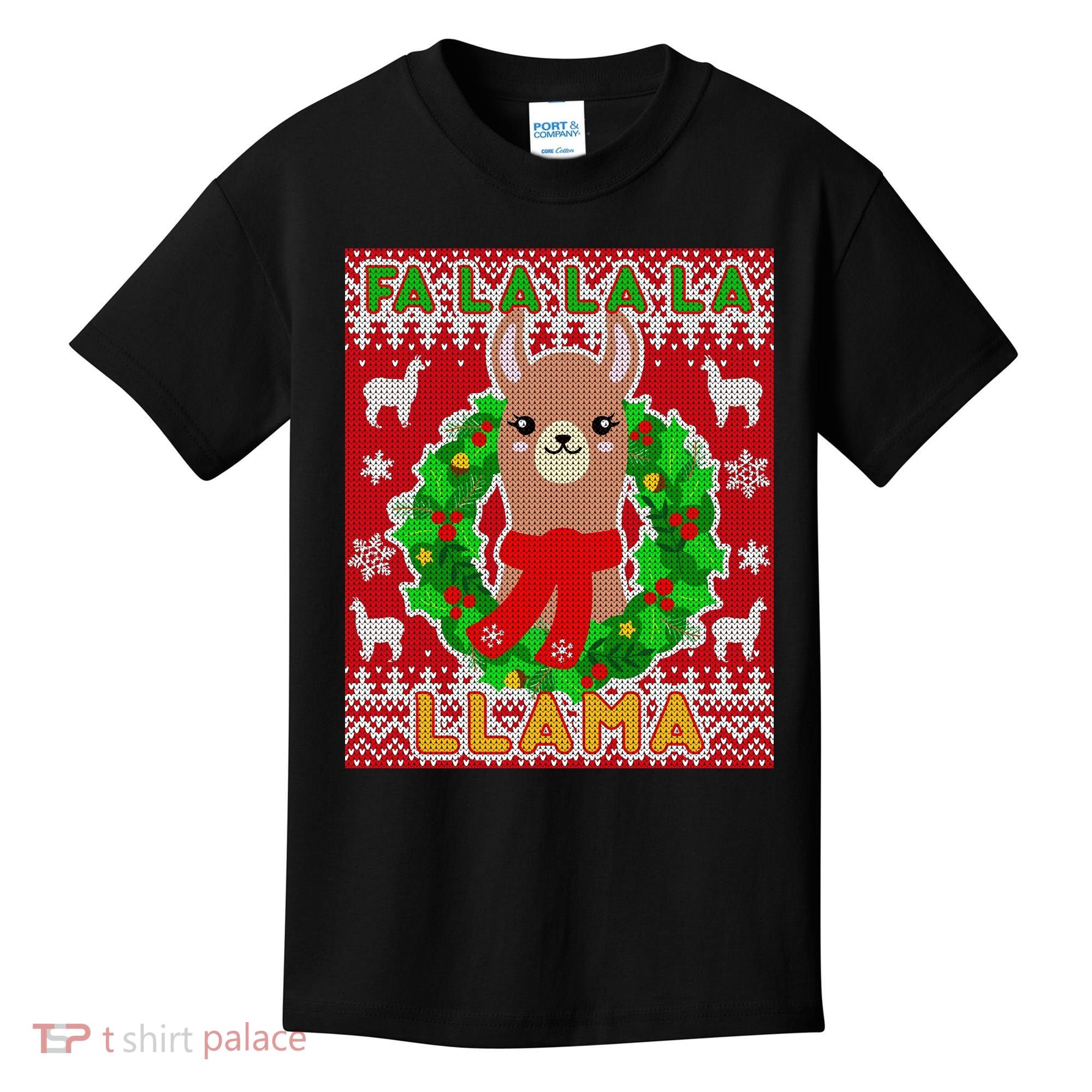 Christmas Fa La La La Llama Ugly Sweater Kids T-Shirt