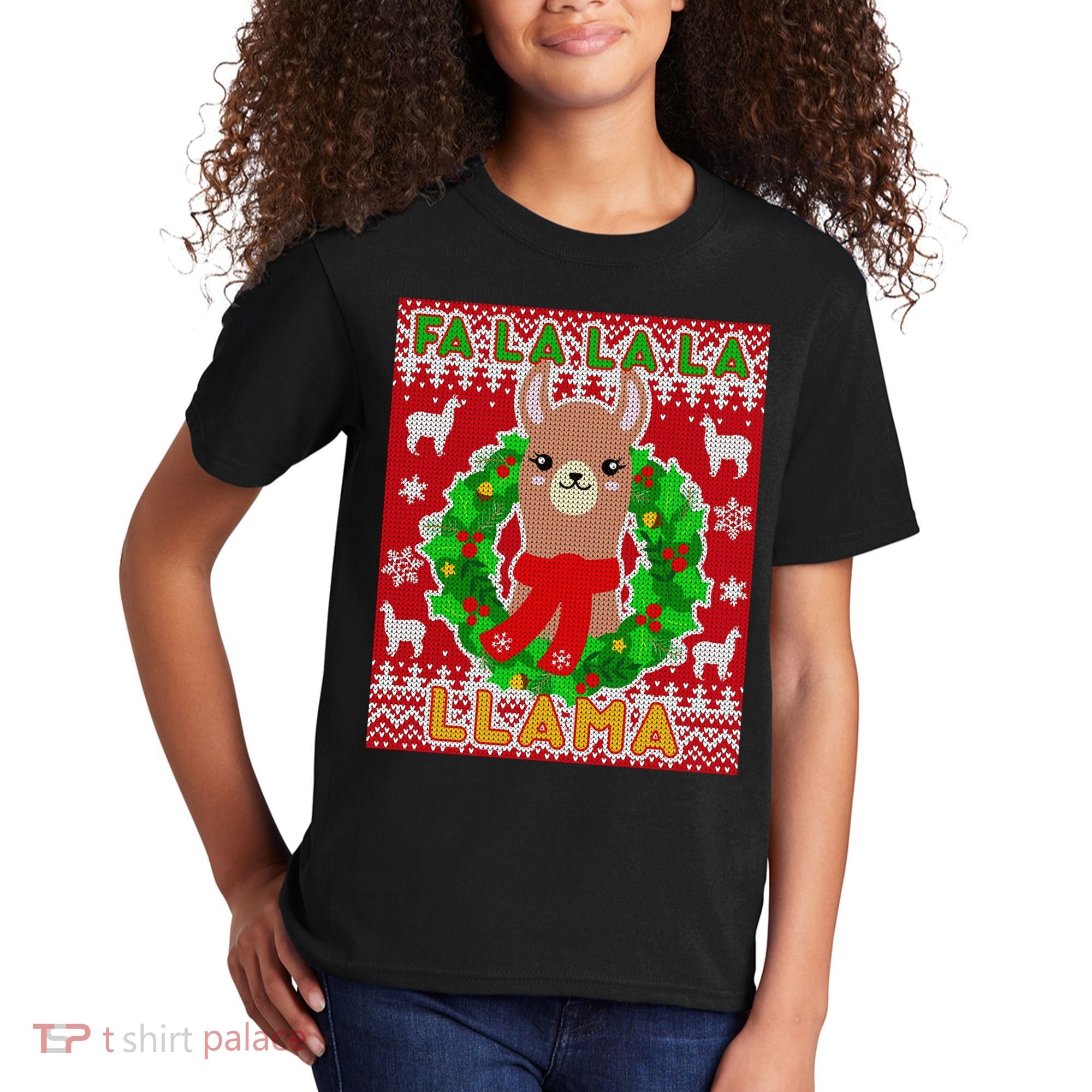 Christmas Fa La La La Llama Ugly Sweater Kids T-Shirt