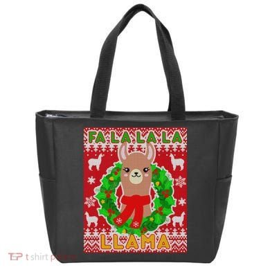 Christmas Fa La La La Llama Ugly Sweater Tote Bag