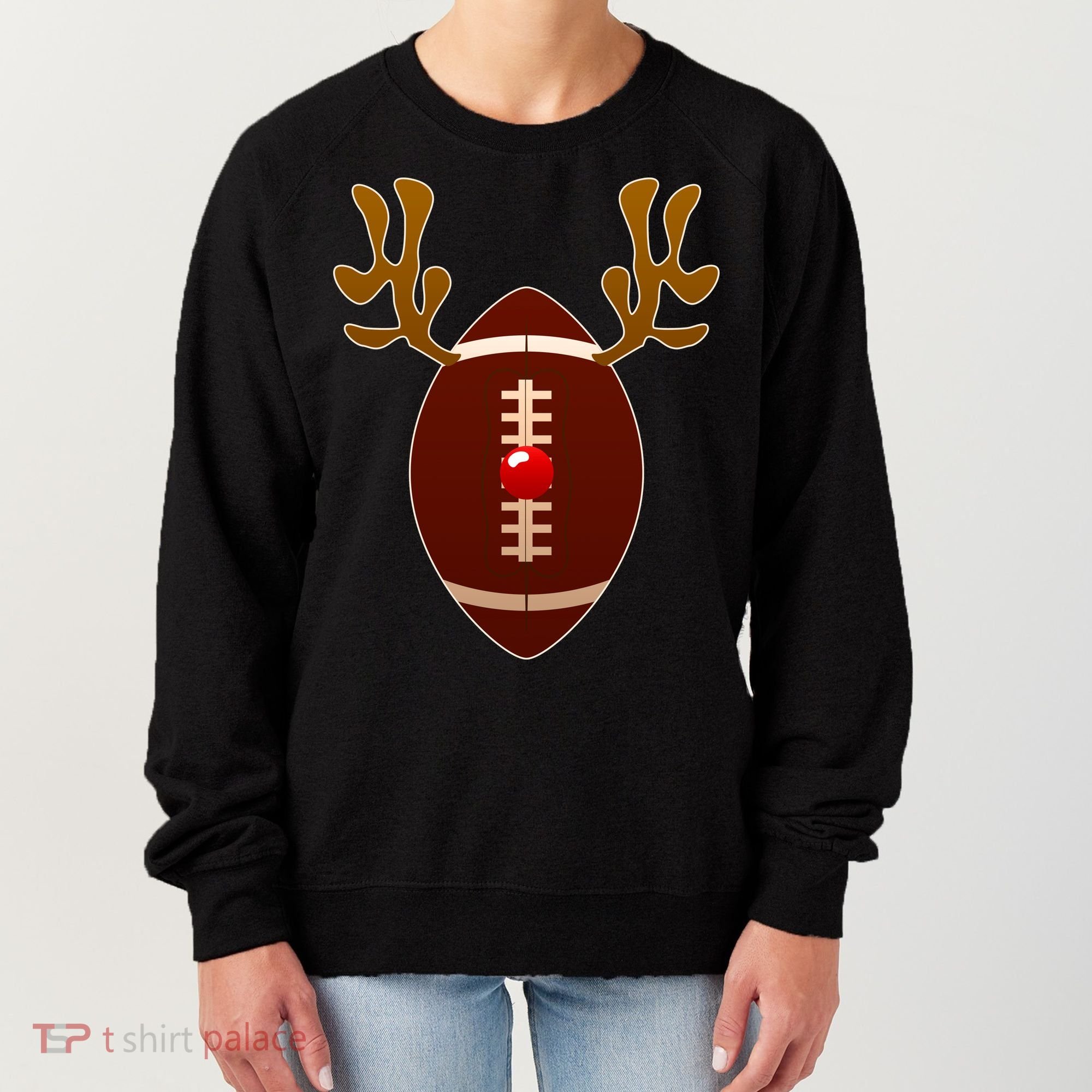 Christmas Football Reindeer  Women's Sweatshirt