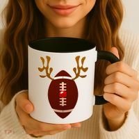 Christmas Football Reindeer  Coffee Mug thumb 3