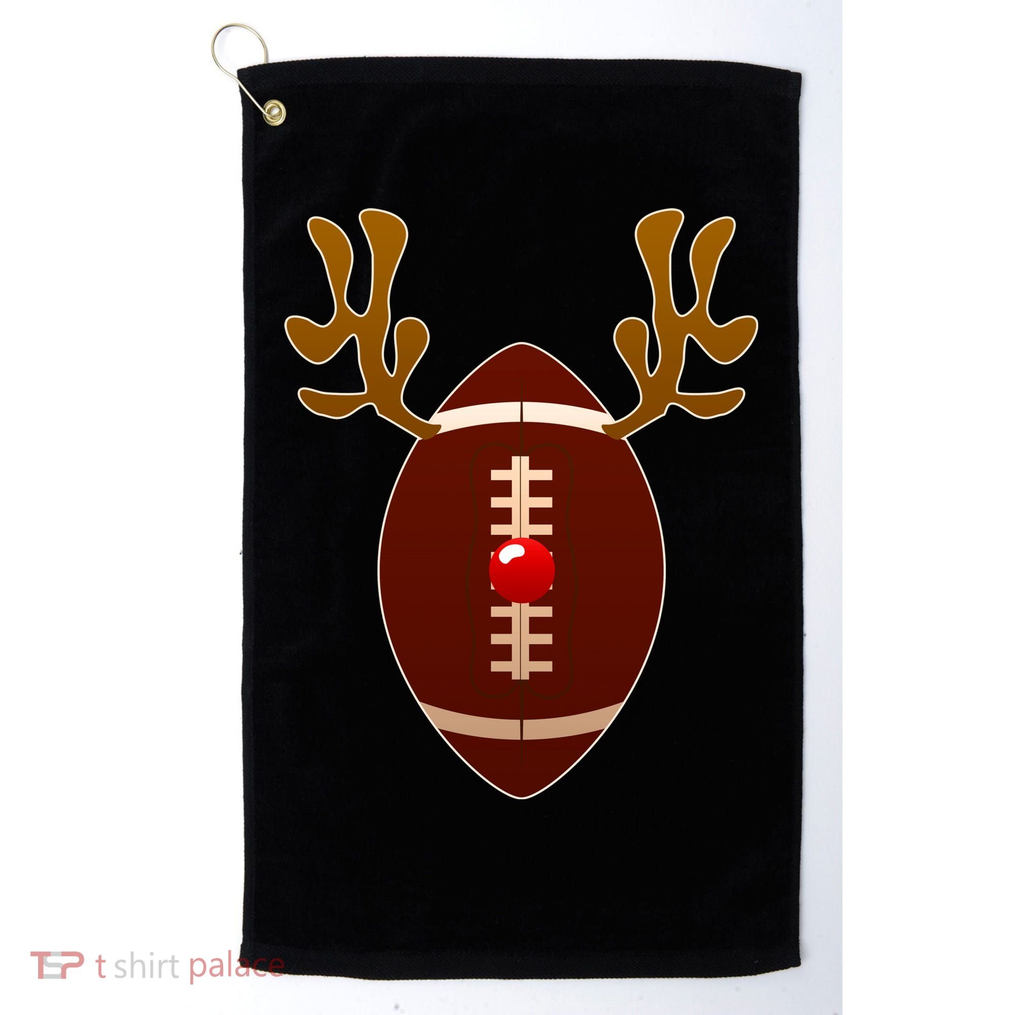 Christmas Football Reindeer  Golf Towel