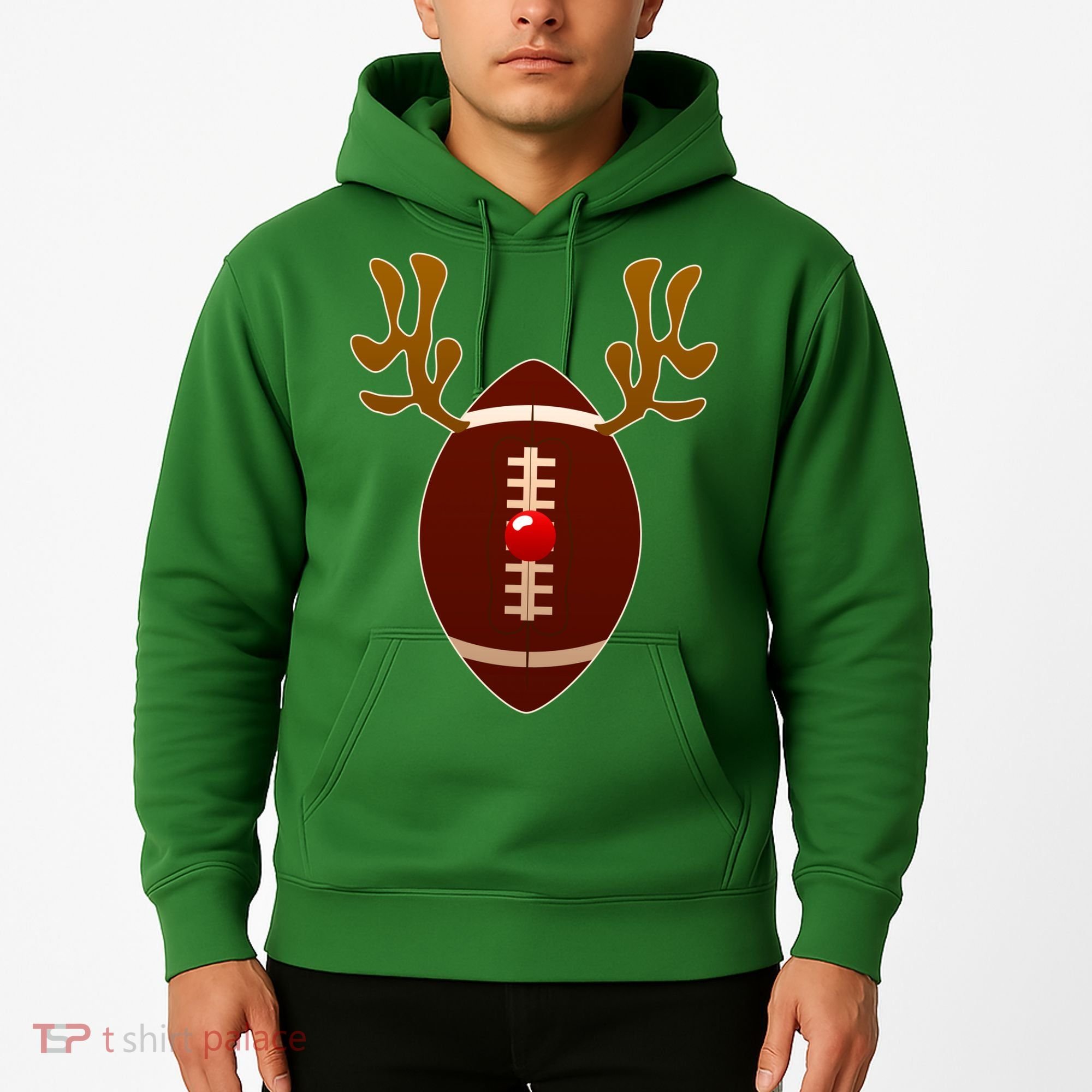 Christmas Football Reindeer  Hoodie