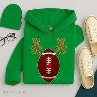 Christmas Football Reindeer  Hoodie thumb 4