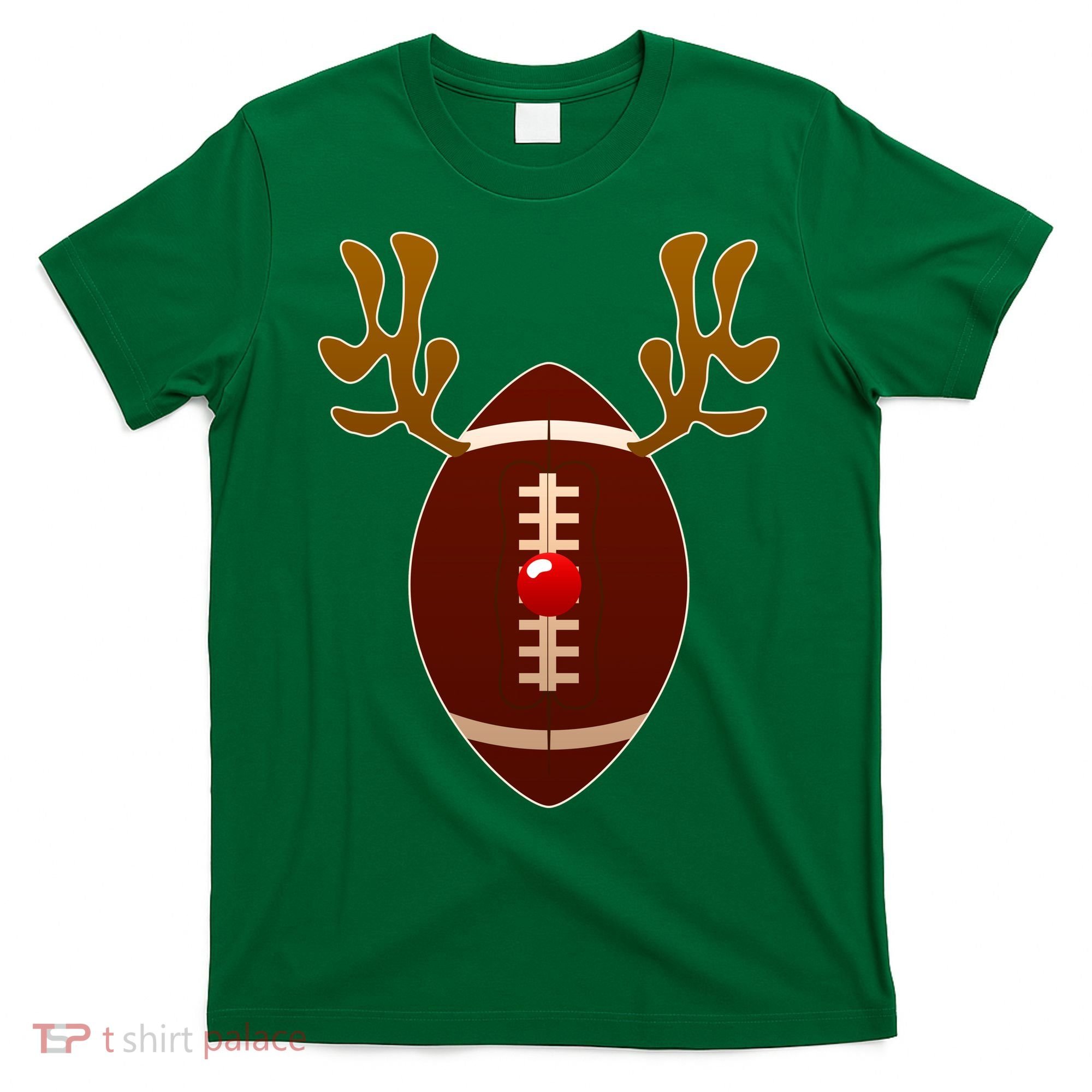 Christmas Football Reindeer  T-Shirt