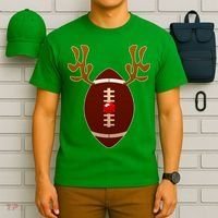 Christmas Football Reindeer  T-Shirt thumb 6
