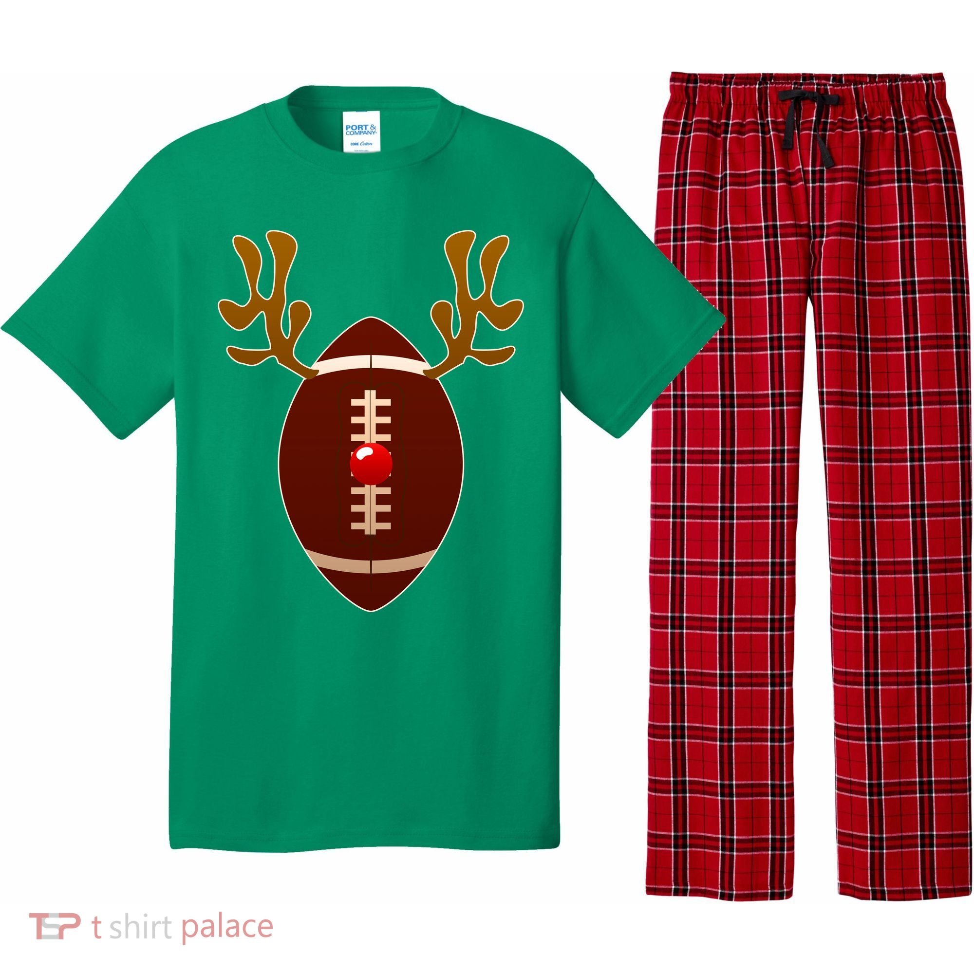 Christmas Football Reindeer  Pajama Set