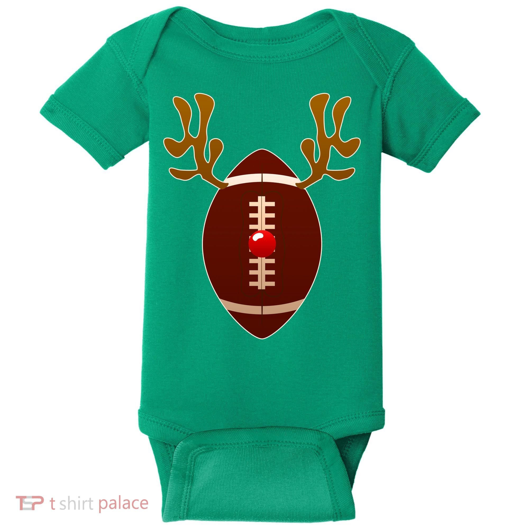 Christmas Football Reindeer  Baby Bodysuit