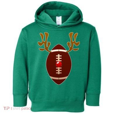 Christmas Football Reindeer  Toddler Hoodie