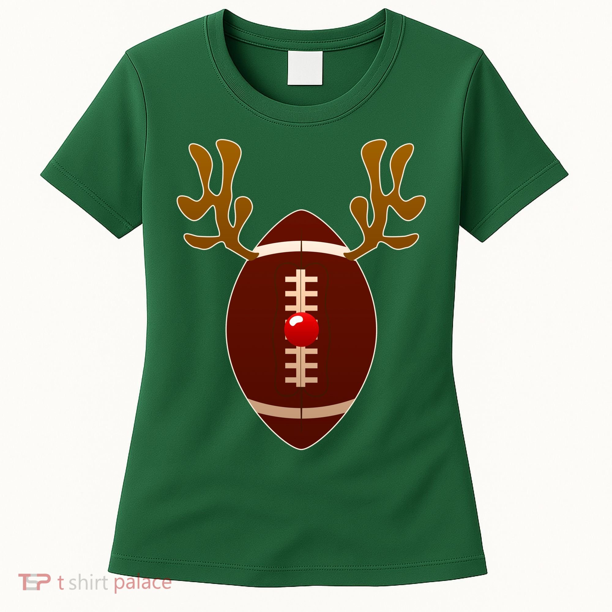 Christmas Football Reindeer  Women's T-Shirt