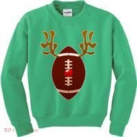 Christmas Football Reindeer  Kids Sweatshirt thumb 0