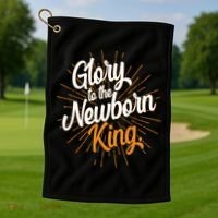 Christmas Glory To The Newborn King Golf Towel thumb 1