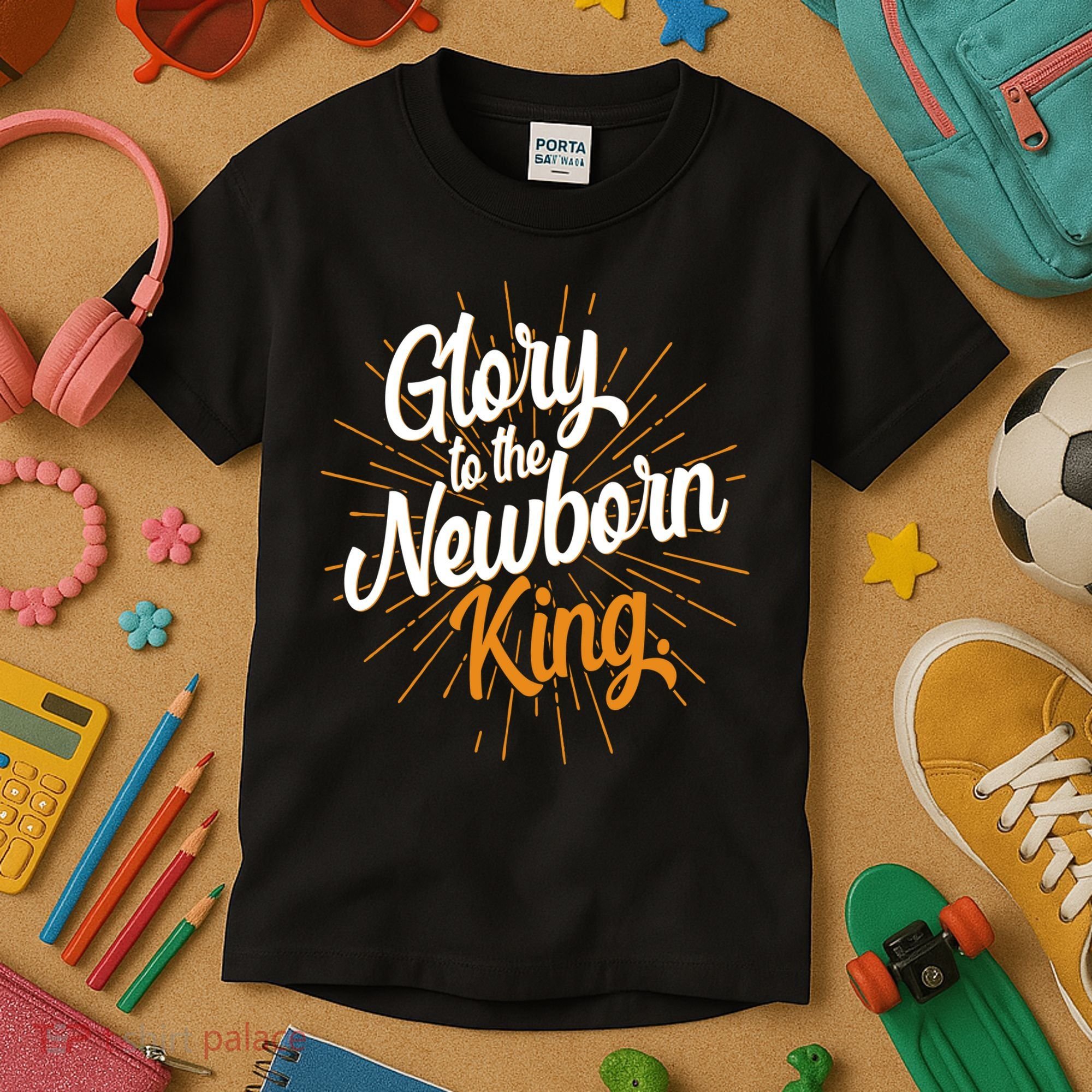 Christmas Glory To The Newborn King Kids T-Shirt