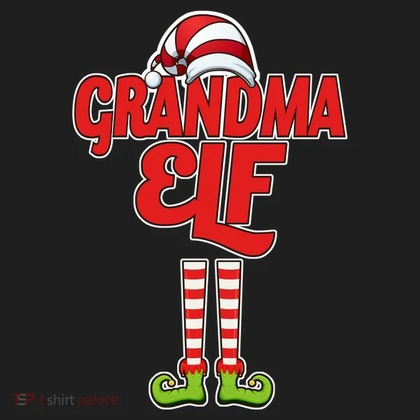 Christmas Grandma Elf Golf Towel