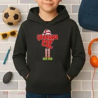 Christmas Grandma Elf Kids Hoodie thumb 2