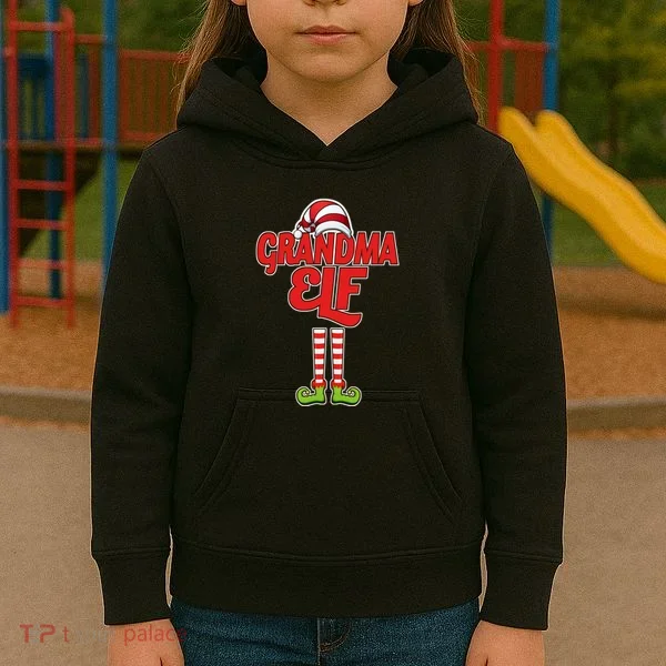 Christmas Grandma Elf Kids Hoodie