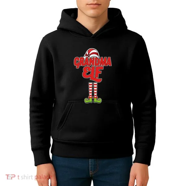 Christmas Grandma Elf Kids Hoodie