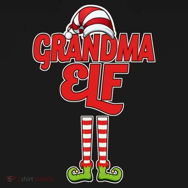 Christmas Grandma Elf Kids Long Sleeve Shirt