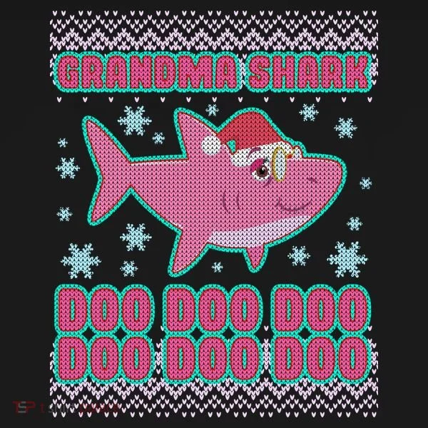 Christmas Grandma Shark Doo Doo Doo Doggie Tank