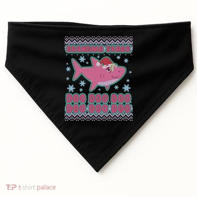 Christmas Grandma Shark Doo Doo Doo USA-Made Doggie Bandana