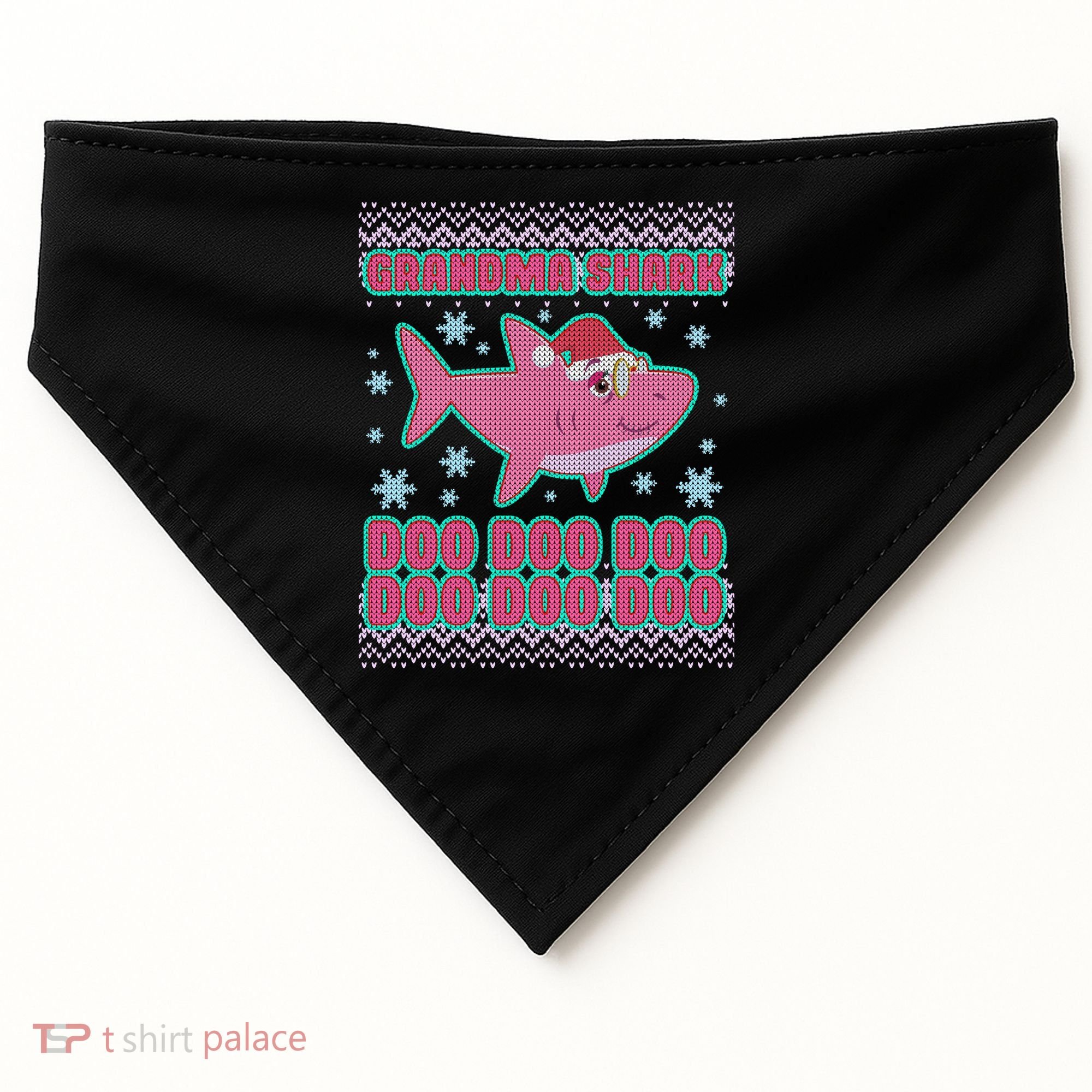 Christmas Grandma Shark Doo Doo Doo USA-Made Doggie Bandana