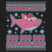 Christmas Grandma Shark Doo Doo Doo Beanie thumb 2