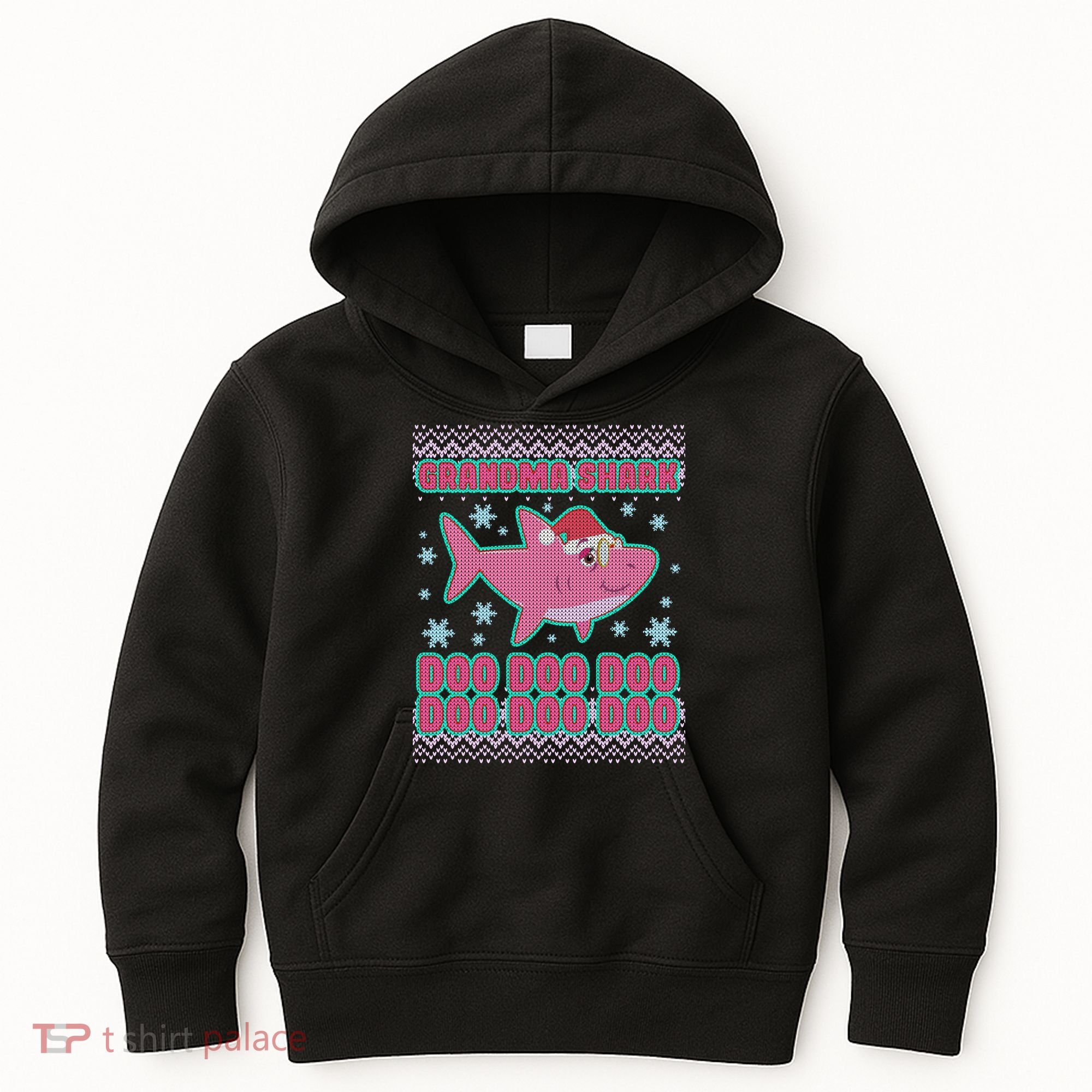 Christmas Grandma Shark Doo Doo Doo Kids Hoodie