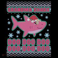 Christmas Grandma Shark Doo Doo Doo Tote Bag thumb 4