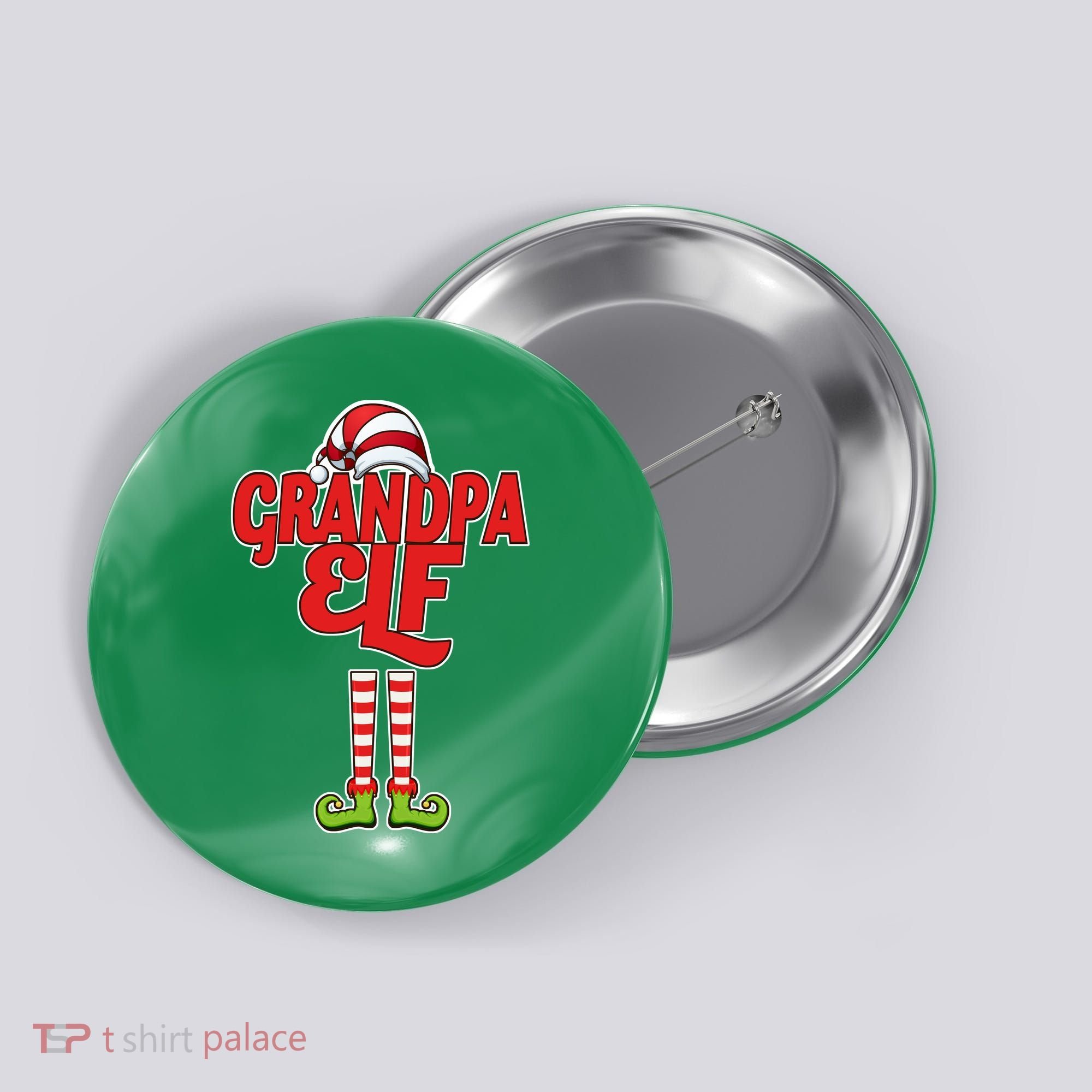 Christmas Grandpa Elf Button