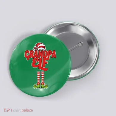 Christmas Grandpa Elf Button