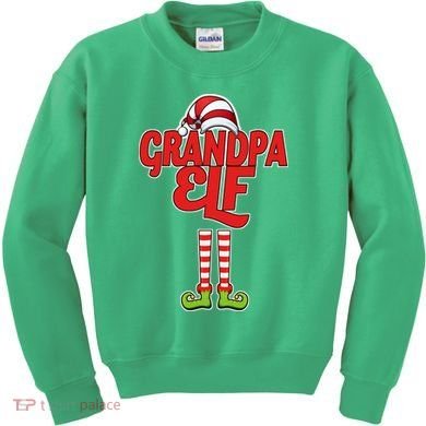 Christmas Grandpa Elf Kids Sweatshirt