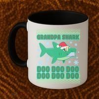 Christmas Grandpa Shark Doo Doo Doo Coffee Mug thumb 2