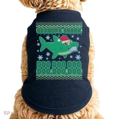 Christmas Grandpa Shark Doo Doo Doo Doggie Tank