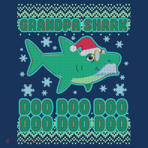 Christmas Grandpa Shark Doo Doo Doo Doggie Tank
