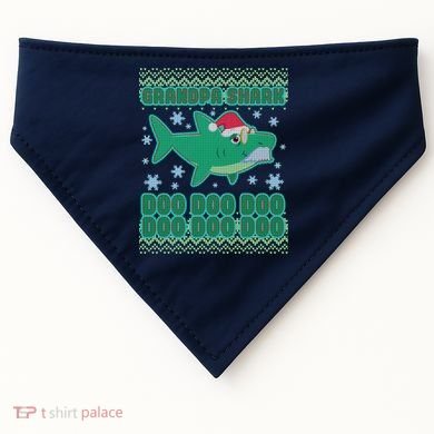 Christmas Grandpa Shark Doo Doo Doo USA-Made Doggie Bandana