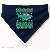 Christmas Grandpa Shark Doo Doo Doo USA-Made Doggie Bandana thumb 0