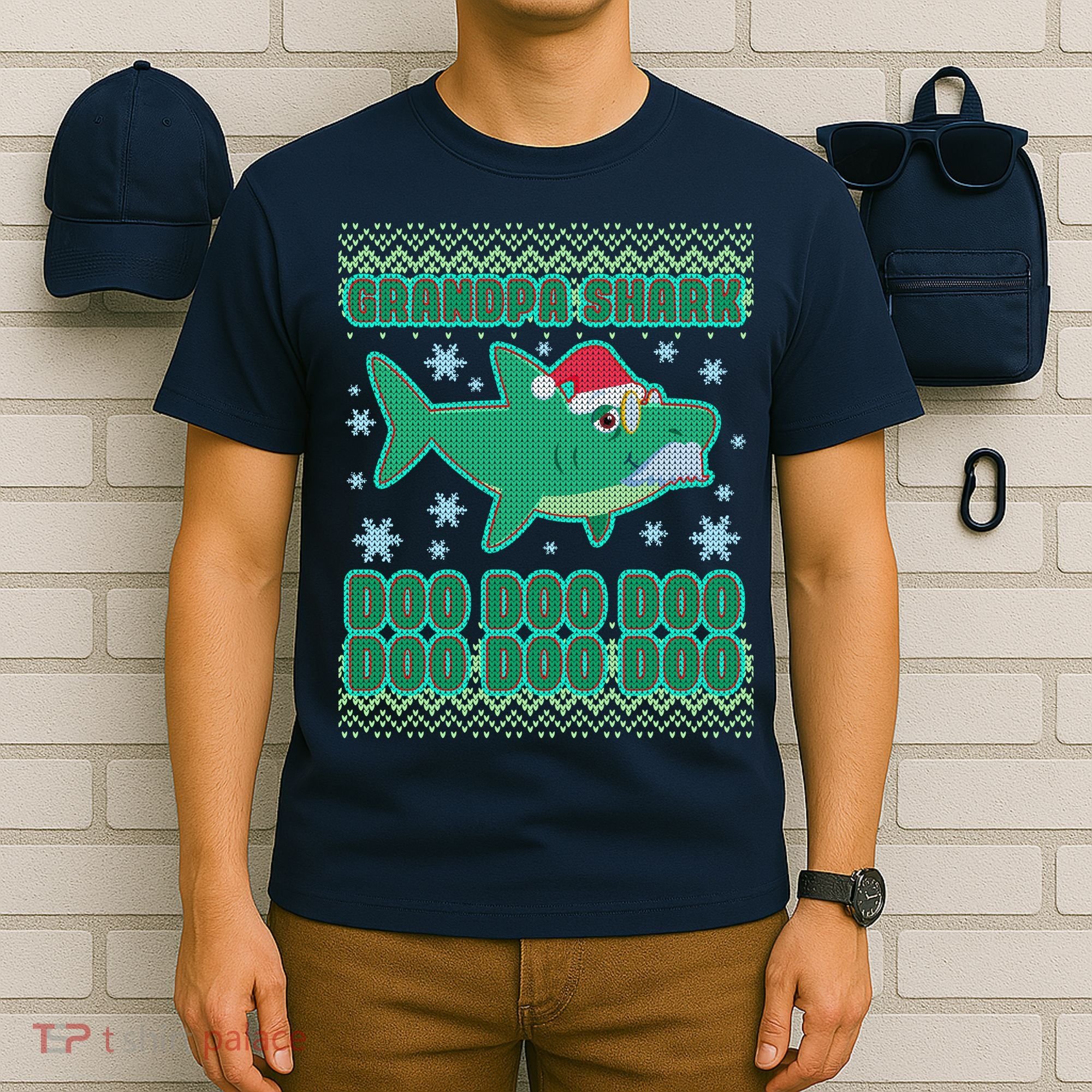Christmas Grandpa Shark Doo Doo Doo T-Shirt