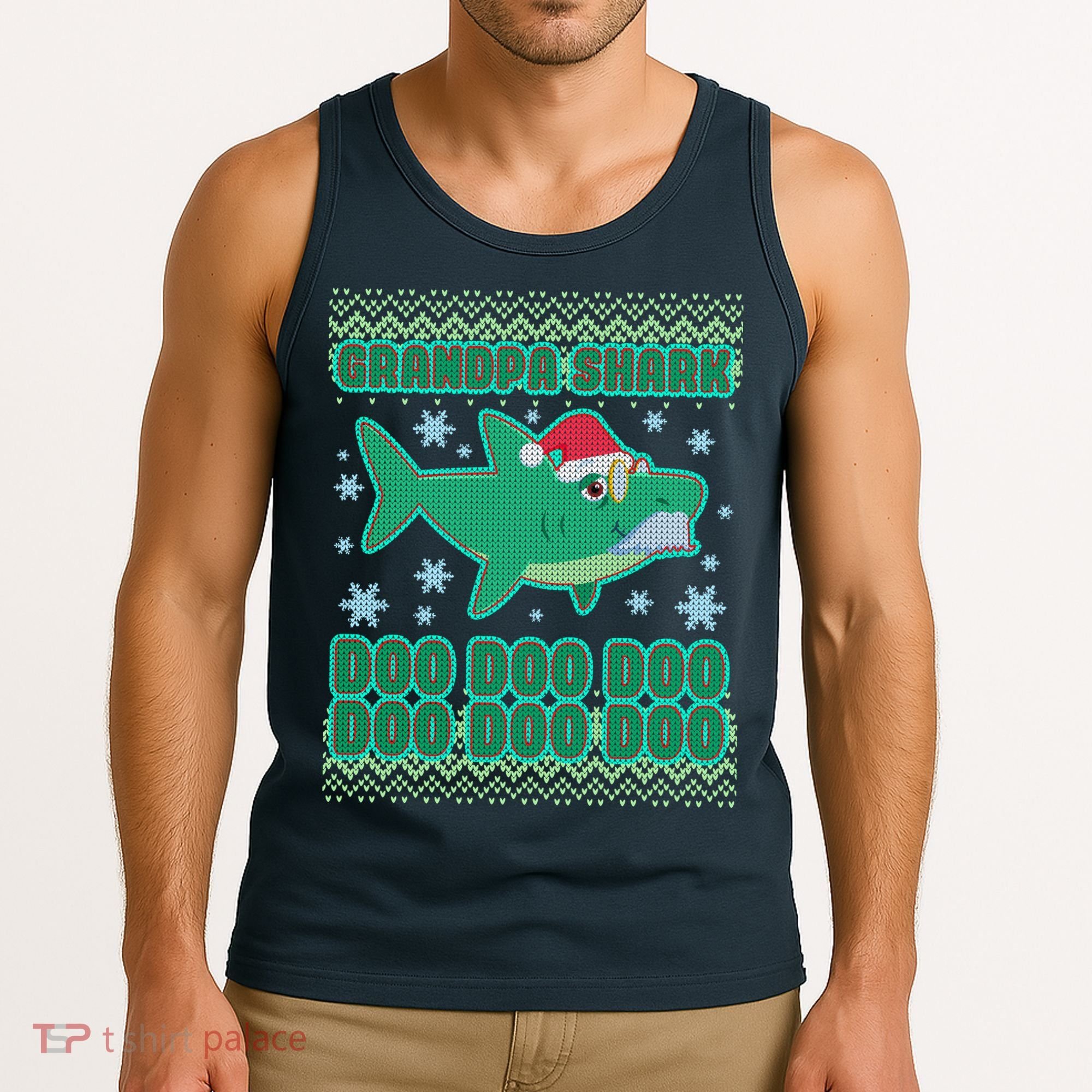 Christmas Grandpa Shark Doo Doo Doo Tank Top